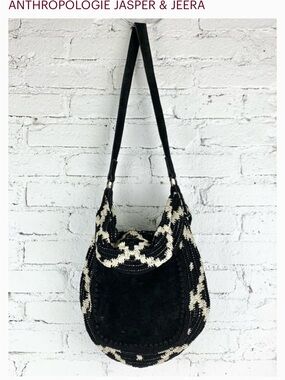 Anthropologies Jasper and Jeera crochet suede purse/bag